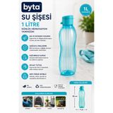 BYTA 1 Litre Sızdırmaz Su Şişesi Matara BPA İçermez Ergonomik Tasarım Spor Okul Ofis Seyahat
