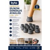 BYTA 12'li 2 cm Silikon Sandalye Ayaklığı Çizdirmez Ses Önleyici Zemin Koruyucu Mobilya Ayak Kılıfı