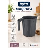 BYTA 1,5 Litre Plastik Maşrapa | Ergonomik Saplı Dayanıklı Çok Amaçlı Su Maşrapası, Banyo, Mutfak ve Ev Kullanımı İçin