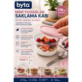 BYTA 175 ml Mini Yuvarlak Saklama Kabı Kapaklı BPA Free Gıda Saklama Kabı Atıştırmalık Kutusu