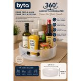 BYTA 360° Döner Organizer 23 cm Çok Amaçlı Mutfak Dolap İçi Baharat Sos Kozmetik Düzenleyici