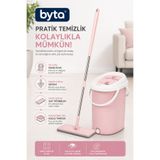 BYTA Büyük Tablet Mop Seti 16 L Pedallı Temizlik Kovası ve Mikrofiber Mop 360° Döner Başlıklı Paspas Seti