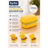 BYTA Hamburger Beslenme Kabı – Dikdörtgen Lunch Box, BPA İçermez, Sandviç ve Hamburger Taşıma Kutusu