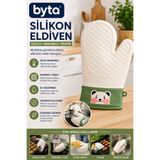 BYTA Isıya Dayanıklı Silikon Fırın Eldiveni Kaymaz Mutfak Eldiveni Tencere Tava Tepsi ve Izgara Tutacağı