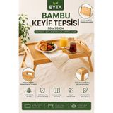 BYTA Katlanabilir Bambu Keyif Tepsisi – 50x30 cm Yatak Tepsisi, Kahvaltı Servis Sehpası