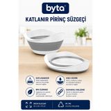 BYTA Katlanabilir Pirinç, Makarna ve Sebze Süzgeci 32x24x15 cm Çok Amaçlı Mutfak Süzgeci