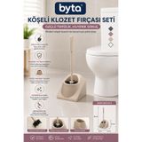 BYTA Köşeli Klozet Fırçası Seti Hazneli Ergonomik Saplı Hijyenik Tuvalet ve WC Temizlik Fırçası