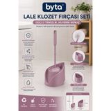 BYTA Lale Klozet Fırçası Seti Hazneli Ergonomik Saplı Hijyenik Tuvalet ve WC Temizlik Fırçası