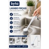 BYTA Lavabo Temizlik Fırçası Ergonomik Saplı Çok Amaçlı Mutfak, Banyo ve Gider Temizlik Fırçası