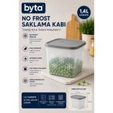 BYTA No Frost 1,4 L Kare Derin Dondurucu Saklama Kabı BPA Free Kapaklı Gıda Saklama Kabı Buzluk ve Buzdolabı Uyumlu