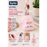 BYTA Peluş Tavşan Mini Cüzdan Anahtarlık – Fermuarlı Bozuk Para Cüzdanı, Kartlık ve Çanta Aksesuarı