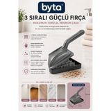 BYTA Saplı El Süpürgesi Manuel Kırıntı Toplayıcı 3 Sıralı Temizlik Fırçası Mutfak, Masa ve Tezgah İçin Mami Mor Siyah Karışık Renk Gönderilir