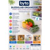 BYTA Şeffaf Kulplu Buzdolabı Organizeri PET Çok Amaçlı Saklama Kutusu Dolap Düzenleyici Mutfak Kiler Organizeri