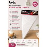BYTA Tek Kullanımlık Krema Sıkma Torbası 100 Adet – Pasta, Kurabiye ve Tatlı Süsleme Torbası