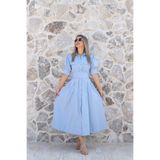 bytugcekaya Bebe Mavi Balon Kol Gömlek Elbise