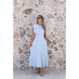 bytugcekaya Bebe Mavi Omuz Fiyonklu Elbise
