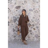 bytugcekaya Kahve Gömlekli Şalvar Takım