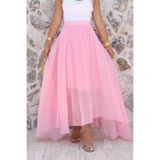 bytugcekaya Pembe Beli Lastikli Asimetrik Etek