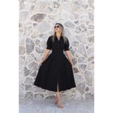 bytugcekaya Siyah Balon Kol Gömlek Elbise