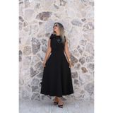 bytugcekaya Siyah Omuz Fiyonklu Elbise