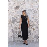 bytugcekaya Siyah Sıfır Kol Yan Düğmeli Elbise