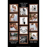 Bytwo 12 Adet 15x15 Çerçeve - Kare Çerçeve - Mdf Kemençe Çerçeve - Çoklu Fotoğraf Çerçeve Seti