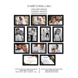 Bytwo 12 Adet 21x30 Çerçeve Mdf - Pvc'li Fotoğraf - A4 Sertifika Çerçeve - Siyah Çerçeve