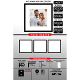 Bytwo 3 Adet 30x30 Çerçeve - İnce Çıtalı Çerçeve - Siyah Çerçeve - Kare Çerçeve - Fotoğraf Çerçevesi