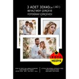 Bytwo 3 ADET 30X40 ÇERÇEVE BEYAZ MDF - ÇOKLU FOTOĞRAFLI ÇERÇEVE