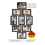 Bytwo 9 Adet 15x21 Çerçeve - Siyah Çerçeve - Pvc'li Fotoğraflı Çerçeve- a5 ahşap çerçeve
