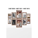 Bytwo ÇOKLU ÇERÇEVE AHŞAP MDF PVC'Lİ FOTOĞRAF ÇERÇEVE - 2 ADET 20X30 - 4 ADET 15X21 - 4 ADET 10X15