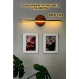 Bytwo Pilli Aplik - Kendinden Yapışkanlı - Çerçeve Apliği - Duvar Aydınlatma - Tablo Işığı - Bakır Aplik