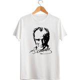 BYVOL Atatürk Baskılı Tişört Atatürk T-Shirt - Beyaz - Siyah