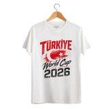 Byvol Türkiye Dünya Kupası 2026 Baskılı Tişört Beyaz