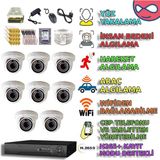 BYXMD136BSET8 8 Kameralı 5MP Dome AI Destekli İç Mekan Güvenlik Seti, 36 IR LED