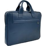 BYZ -1211 Hakiki Deri Laptop Evrak Çantası Lacivert 38x29x6 Cm