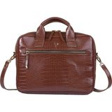 BYZ-242 KROKO TABA Laptop Evrak Çantası Macbook Air Pro 13"&13.3" Laptop Çantası 35x26x7 Cm - Açık Taba