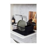 BYZ Store "drip" Bulaşıklık, Bulaşıklık, Lavabonun Yanına Yerleştirmek Için Ideal, Toz Boya Kaplı Metal ve Plastikten Yapılmış, 36 x 15 x 30,3 Cm, Siyah - Kestane Akaju - Option-1
