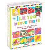 BYZM 1765 Flash Card Ilk 100 Meyveler Eğitici Kartlar
