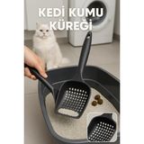BYZM Güçlü ve Kalın Yapılı Kedi Kumu Küreği – Küçük Delikli, Kırılmaz, Tüm Kedi Tuvaletleriyle Uyumlu