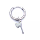BZ 316l Çelik Unisex Tek Balta Küpe