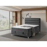 Bzd Pofuduk Baza+Başlık+Yatak Set Victoria - Antrasit - 120 x 200 cm
