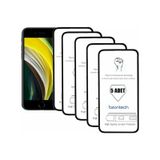Bzontech Apple Uyumlu iPhone Se 2020 Siyah İle Ekran Koruyucu Tam Kaplayan 5li Set