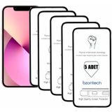 Bzontech İphone 13 Mini İle Uyumlu Ekran Koruyucu Tam Kaplayan 5li Set