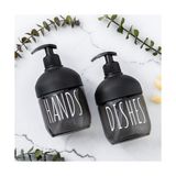C-527 2'li Siyah Cam Sıvı Sabunluk Seti 425 ml Mutfak-Banyo Tezgah Üstü Temizlik Ürünü - 0,25 gr