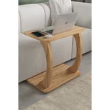 C Ayaklı Laptop Sehpası, Koltuk Sehpası, Kahvaltı Masası, Çalışma Sehpası - 59x35 cm - Ceviz