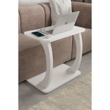 C Ayaklı Laptop Sehpası, Koltuk Sehpası, Kahvaltı Masası, Çalışma Sehpası - Beyaz - 59x35