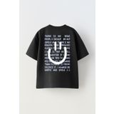 c.c.l. coccolin kids baby clup Erkek Çocuk Oversize Gülen Yüz Sırt Baskılı Tişört T-Shirt