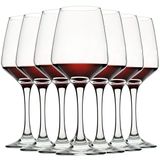 C CREST 8'li Şarap Kadehi Seti, 340 ml, Kurşunsuz, Şeffaf, Dayanıklı Cam Eşya