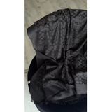 C Desen Yün İpek Şal İnce Kumaş Çift Taraflı Silk Scarfs Antrasit